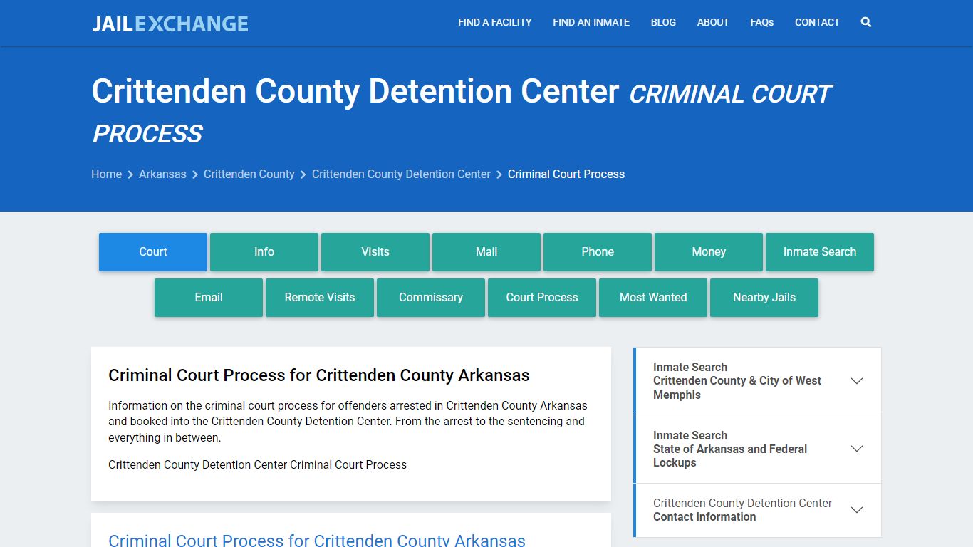 Crittenden County Detention Center Criminal Court Process - Jail Exchange